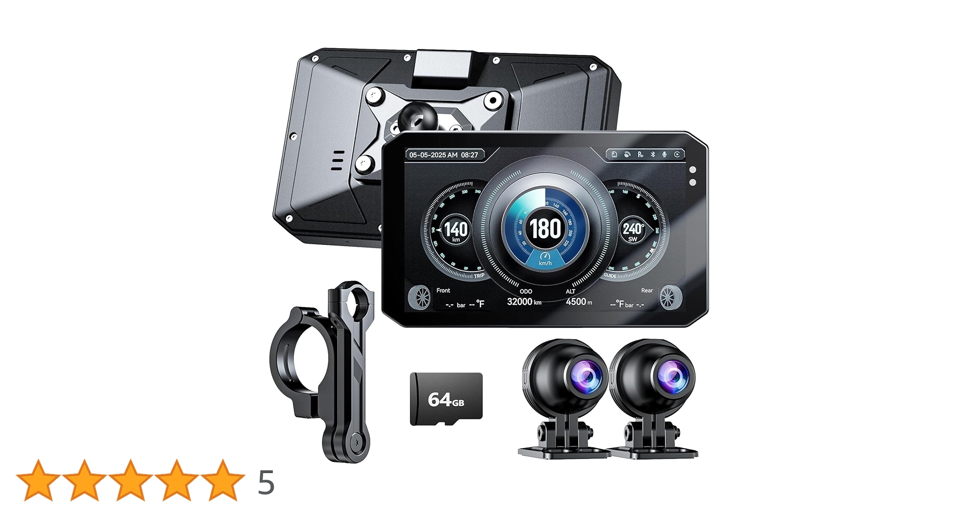 Amazon.co.jp: Changer バイク用ドライブレコーダー 5インチ GPS