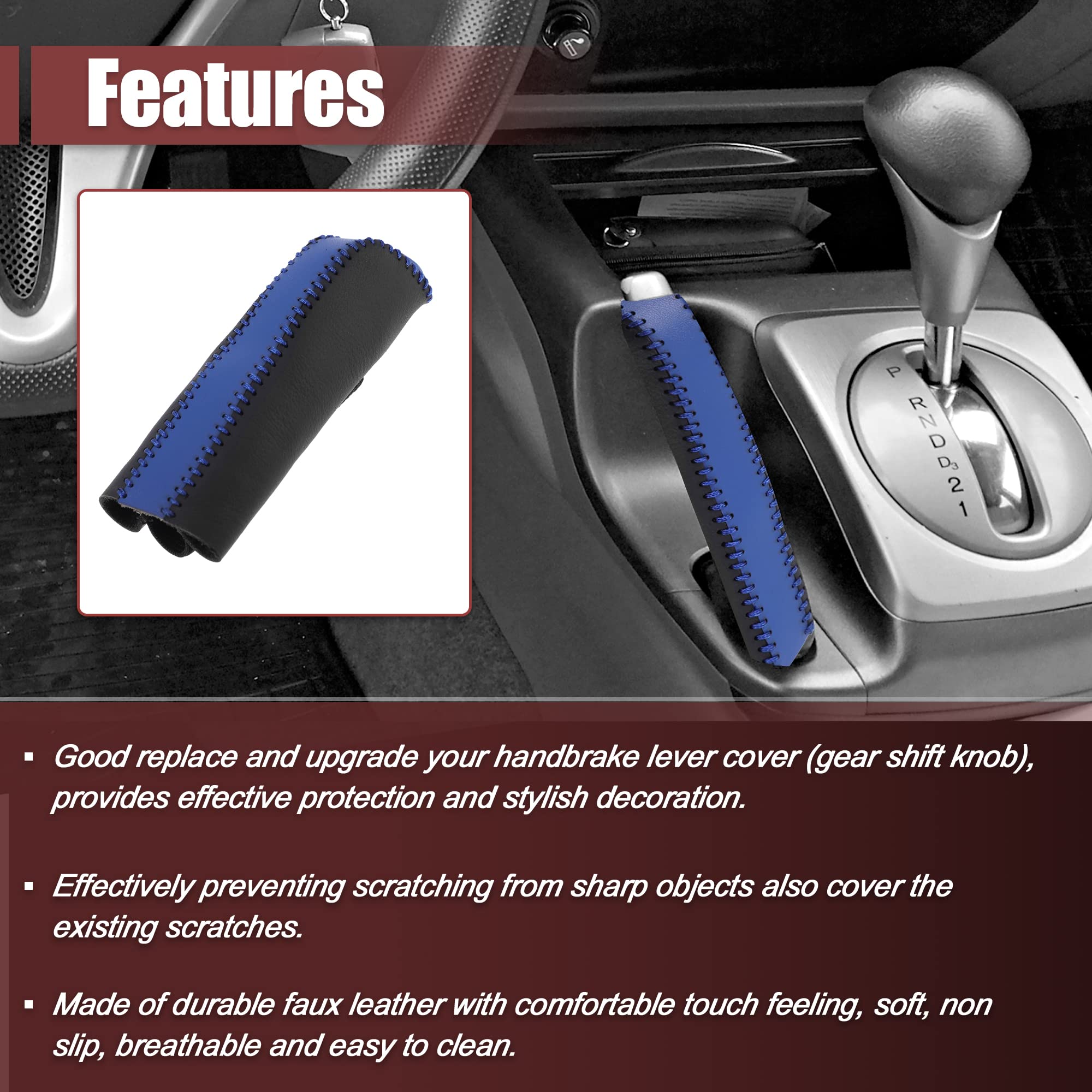 X AUTOHAUX Housse Protection Frein à Main - Cuir Synthétique Pour Honda Civic 2006-2011