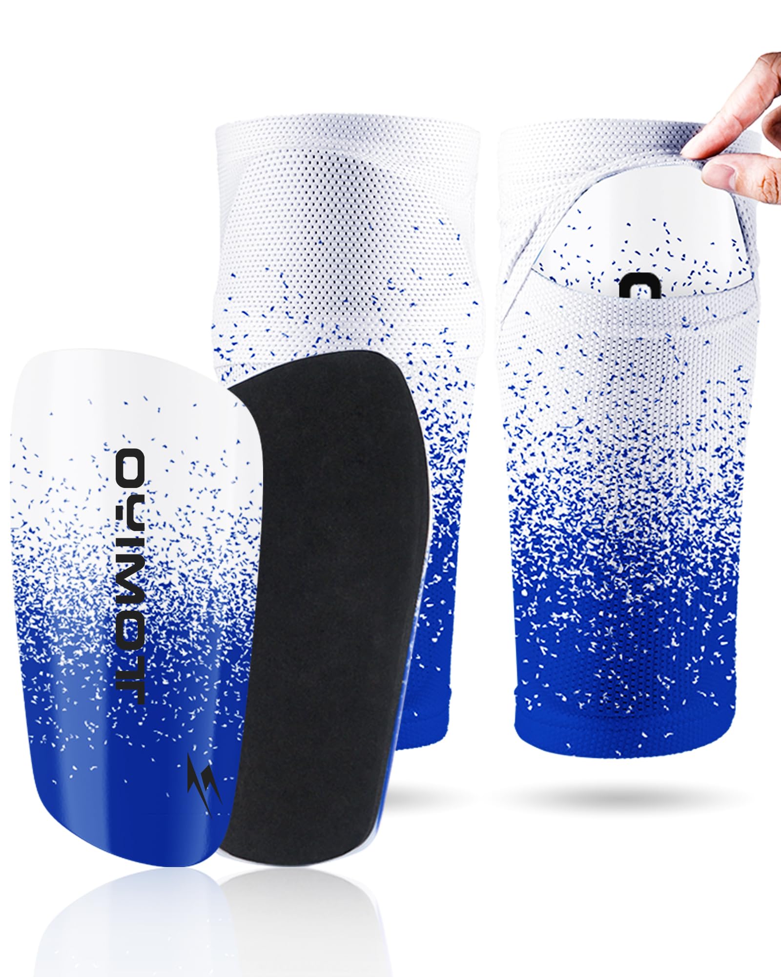 TOMIYO Espinilleras de fútbol, espinilleras de fútbol para niños de 10 a 12 años y mangas con bolsillo insertado, equipo de fútbol protector para jóvenes adultos, espinilleras de fútbol para hombres