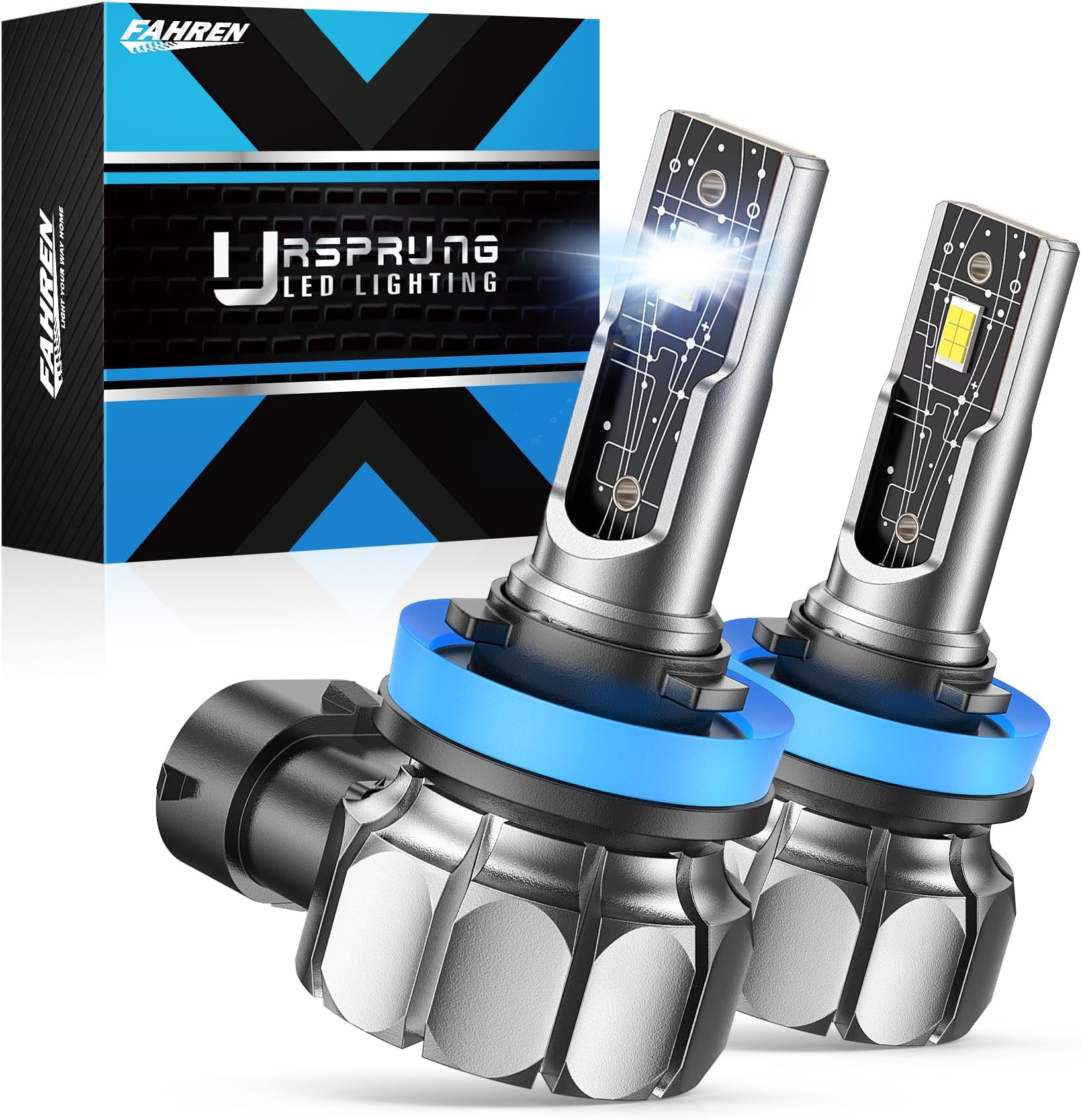 H11/H8/H16 LED Driving Fog Light Bulbs, 12000LM 400% Brighter Fanless, 6500K Cool White Driving Fog Lights, Play and Plug, Replacement Bulbs for Cars, Trucks, SUVs (Pack of 2)
