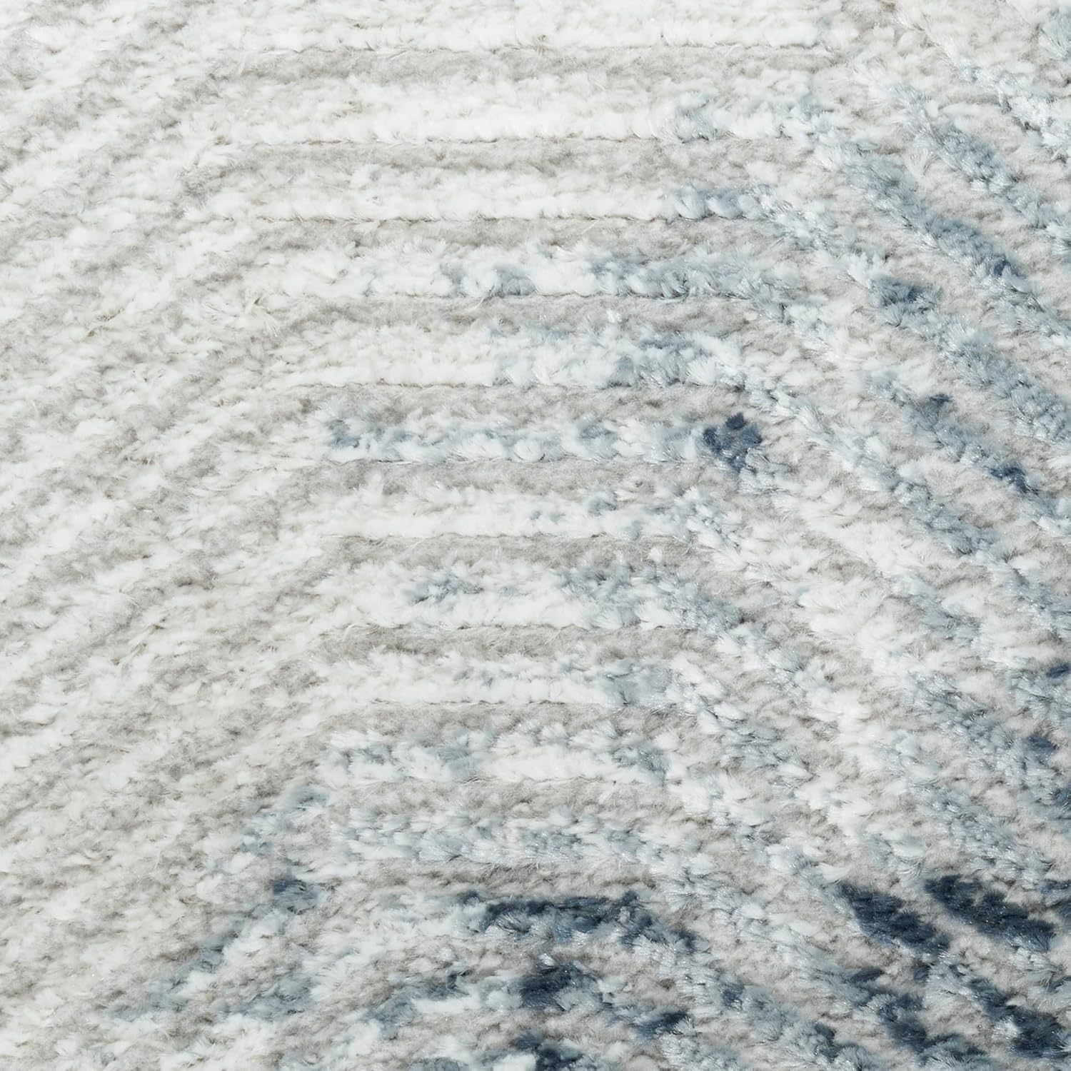 Nourison Home Dekor Grey Navy 5'3" x 7' Area Rug - Easy Clean, Non Shedding, Bed Room, Living Room, Dining Room, Kitchen (5' x 7')