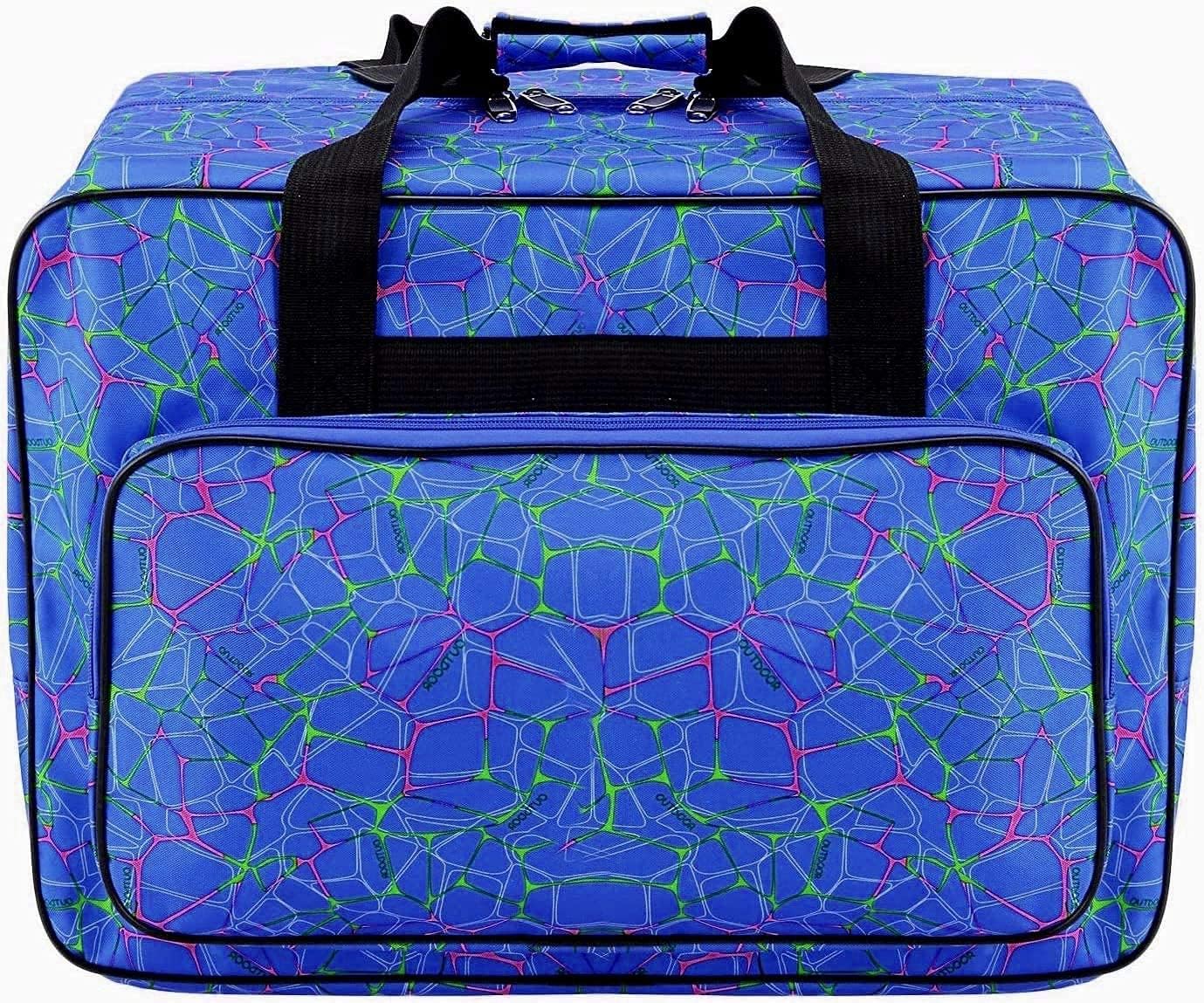 FamYun Sewing Machine Carrying Case,Universal Canvas Carry Tote Bag,Portable Padded Storage Dust Cover with Pockets for Sewing Machine （Blue）