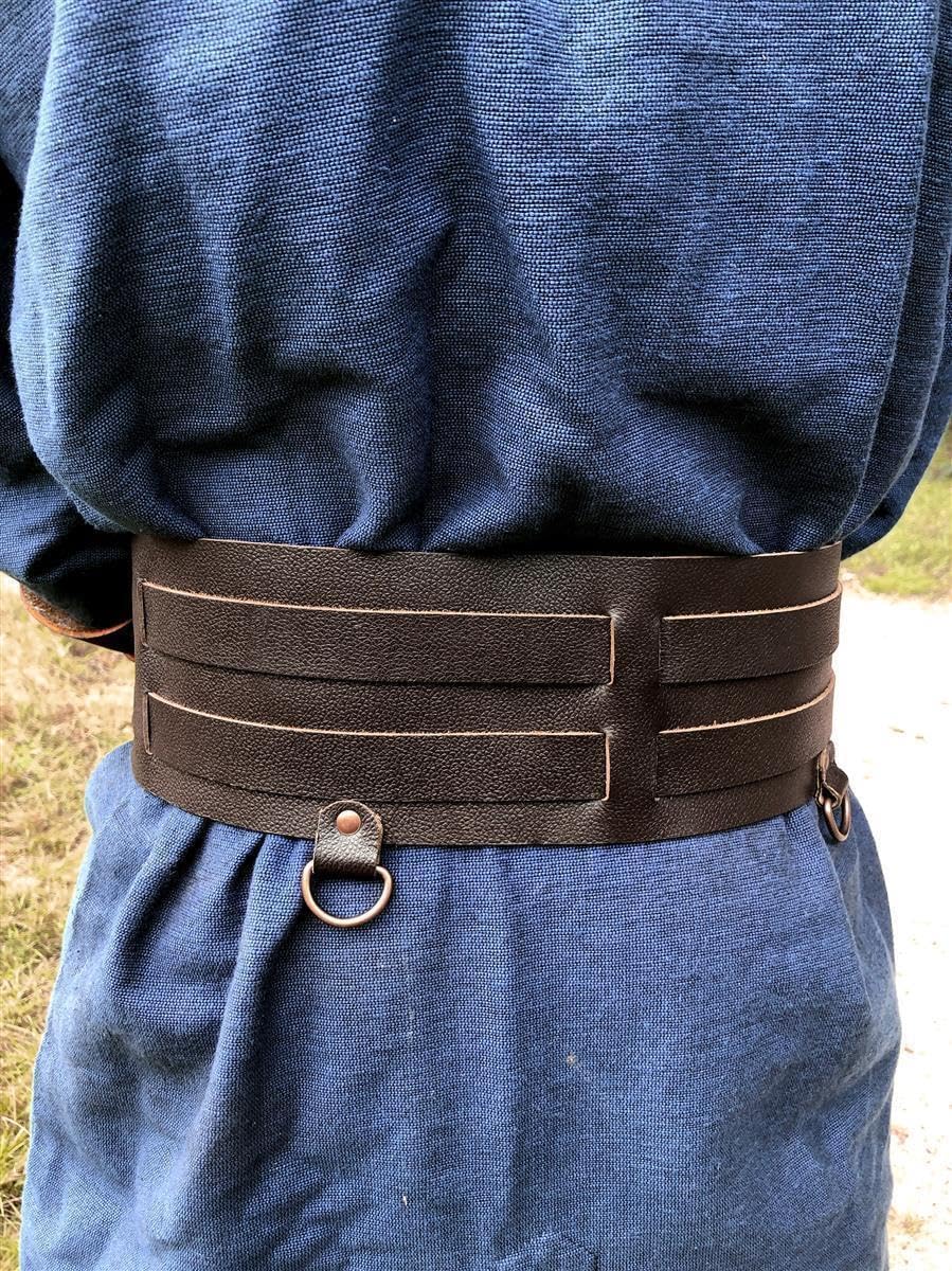 Leonardo Carbone® Unisex Breiter Wikingergürtel Solveig - Ledergürtel Herren, Wikinger Kleidung Herren, Gürtel Damen, LARP, Karneval, Accessoires Cosplay, Hobbit Kostüm - 100% Echtleder