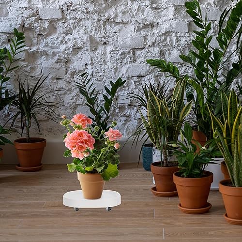 Miniatura 8 de Carrito para plantas con ruedas de resina rodante para plantas de alta resistencia, plataforma rodante para plantas con ruedas para interiores y