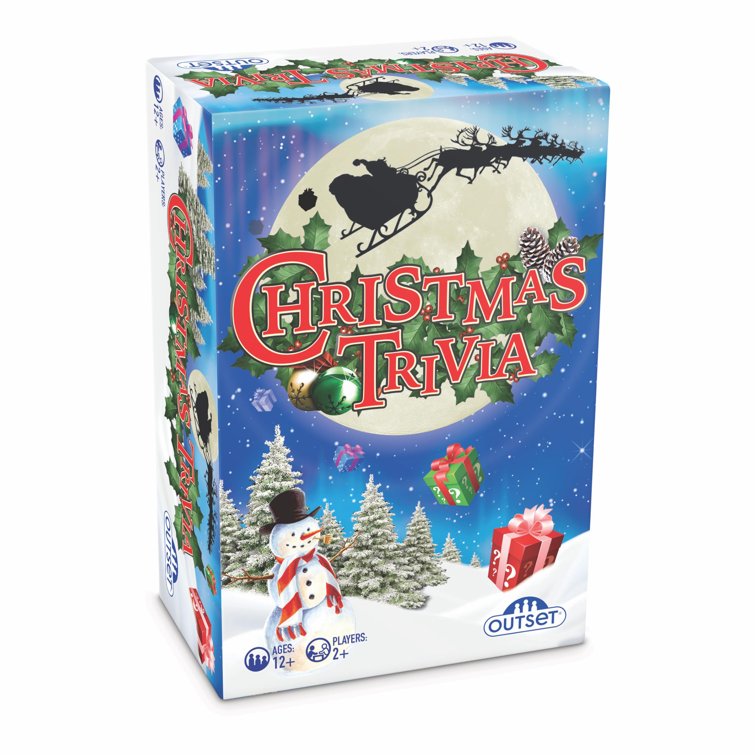 Outset Media Christmas Trivia Game, Red and Green, 11 cm x 16 cm