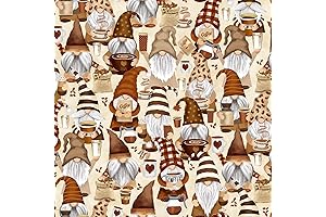 Timeless Treasures Espresso Yourself Gnome Fabric by Yard for Quilting, Crafting, Home...
