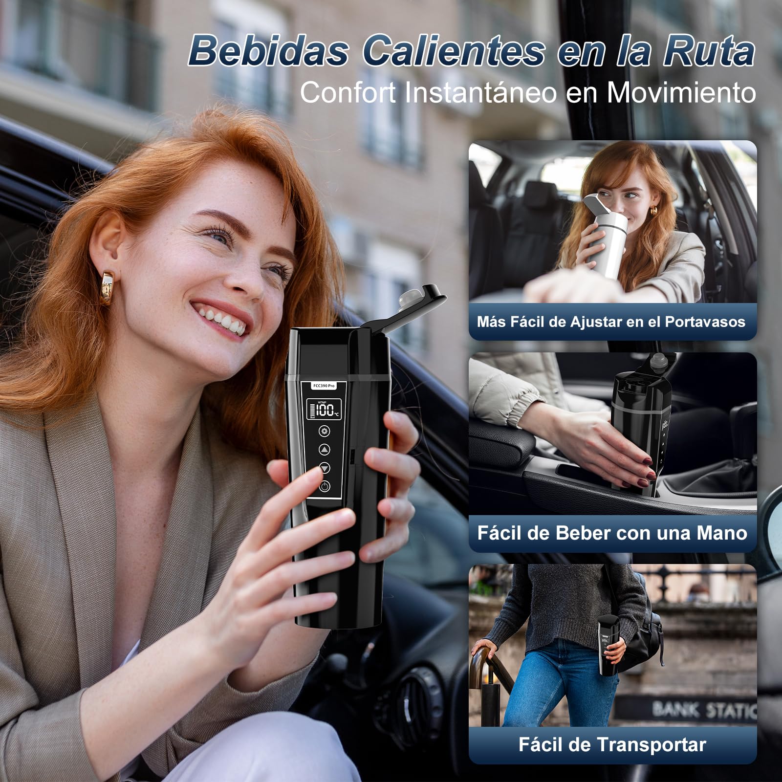 Hervidor Eléctrico Portátil 12V/24V 450ml Para Coche - Leche y Café Con Regulador de Temperatura y Apagado Automático - Acero Inoxidable