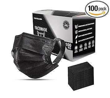 DEEJET 3 Ply Non-Woven Fabric Disposable Surgical Dust Mask With Nose Clip and Soft Fabric Earloop ,Face Mask For Pollution , Face Mask For Adults , Men and Women (Pack of 100)(100-surgical mask)