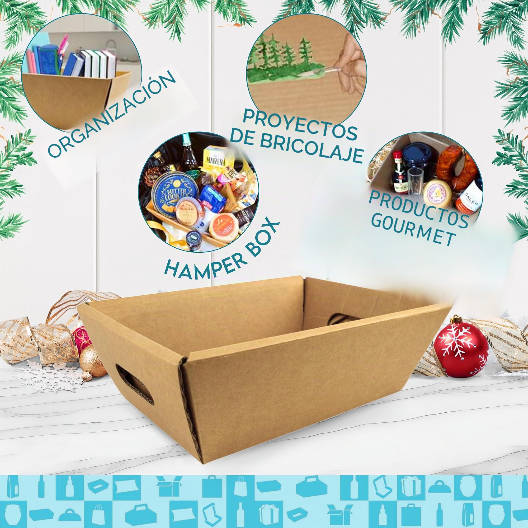 15 Cajas de Cartón sin Tapa 45x33x13 cm – Cajas para Cestas de Regalo, Lotes de Navidad y Detalles de Empresa | Espirito Rebelde