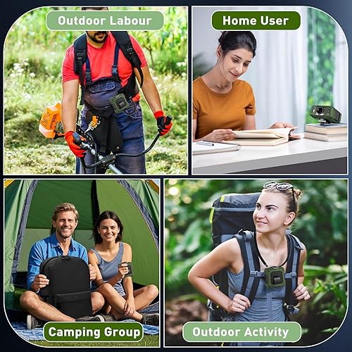 Miniatura 6 de GOSALISU Ventilador de cintura portátil de 10400 mAh recargable fuerte ventilador personal de 100 velocidades, pequeños ventiladores portátiles con