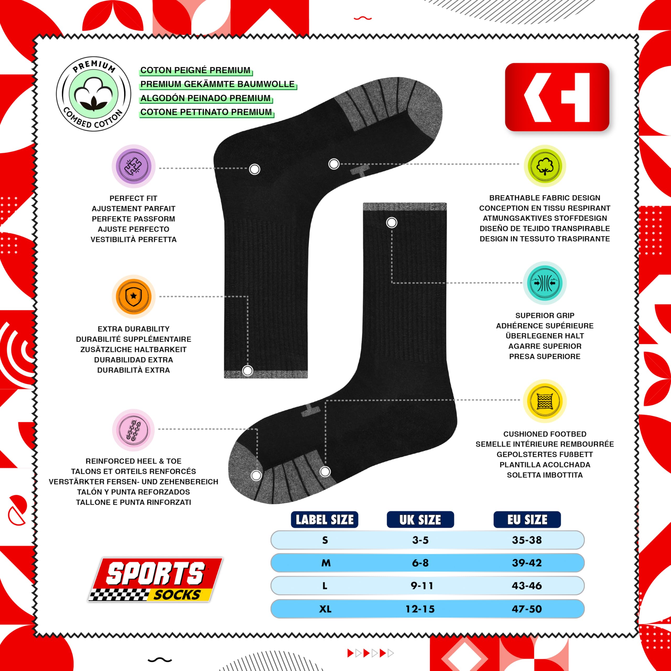 KOPNHAGN 12 Paia Calze Uomo Sportivi Spugna Lunghe Sportive Running Trekking