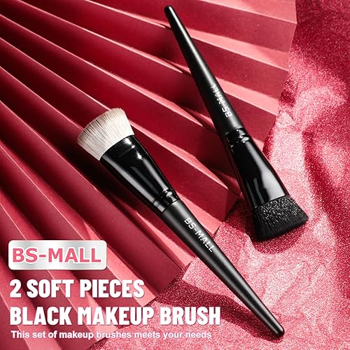 Miniatura 3 de BS-MALL Brochas de maquillaje de base, paquete de 2 brochas de maquillaje perfectas para el hogar y viajes