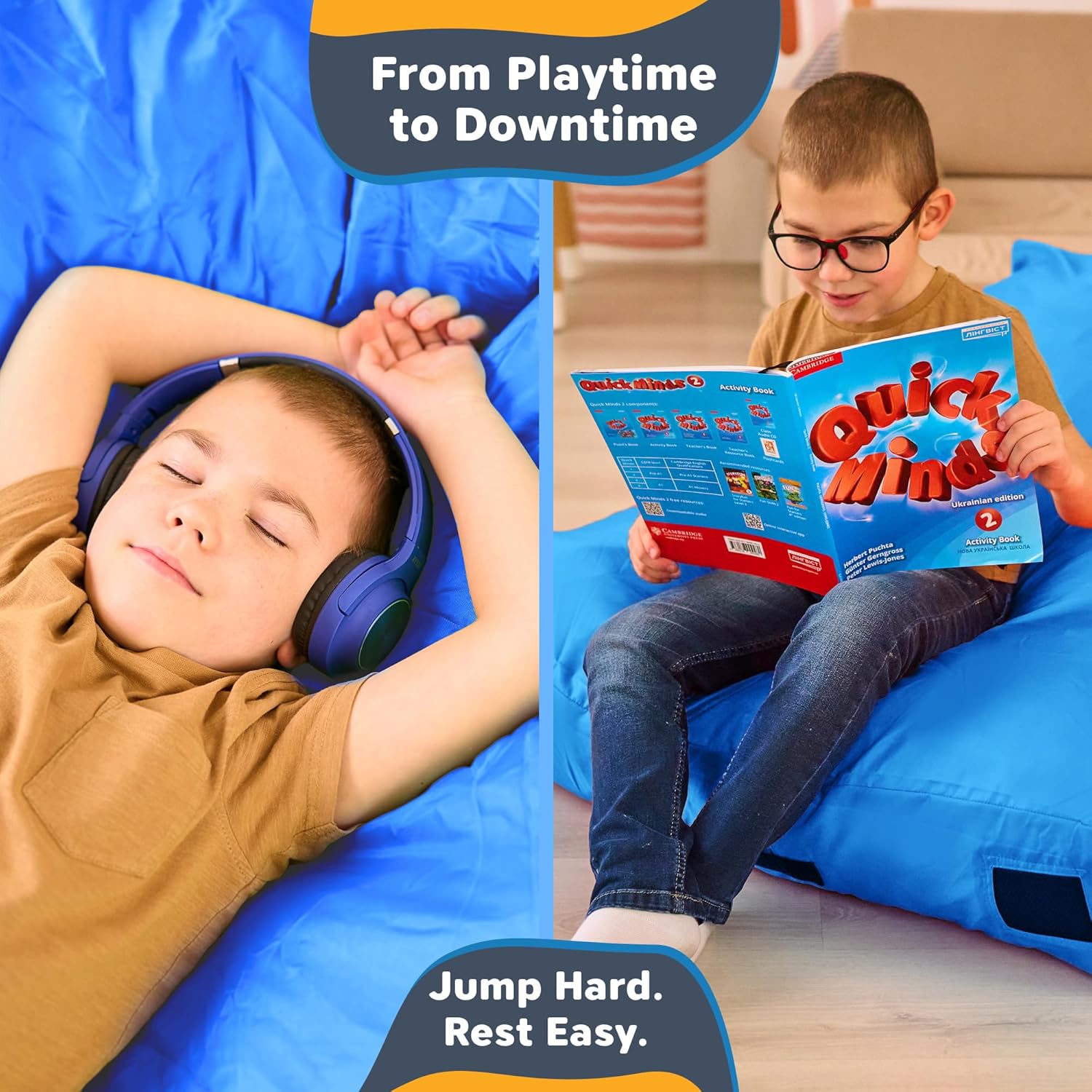 SaferBounce Crash Pad for Kids Sensory | Big 5Ft x 5Ft Or 3Ft x 4Ft | Autism Sensory Crash Mat for Jumping & Play | Crashpad | Soft Foam Landing Pad for Kids | Giant Pillow Mat | Climbing & Gymnastics