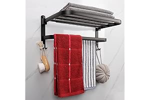TocTen 16-Inch Foldable Bathroom Tower Hanger