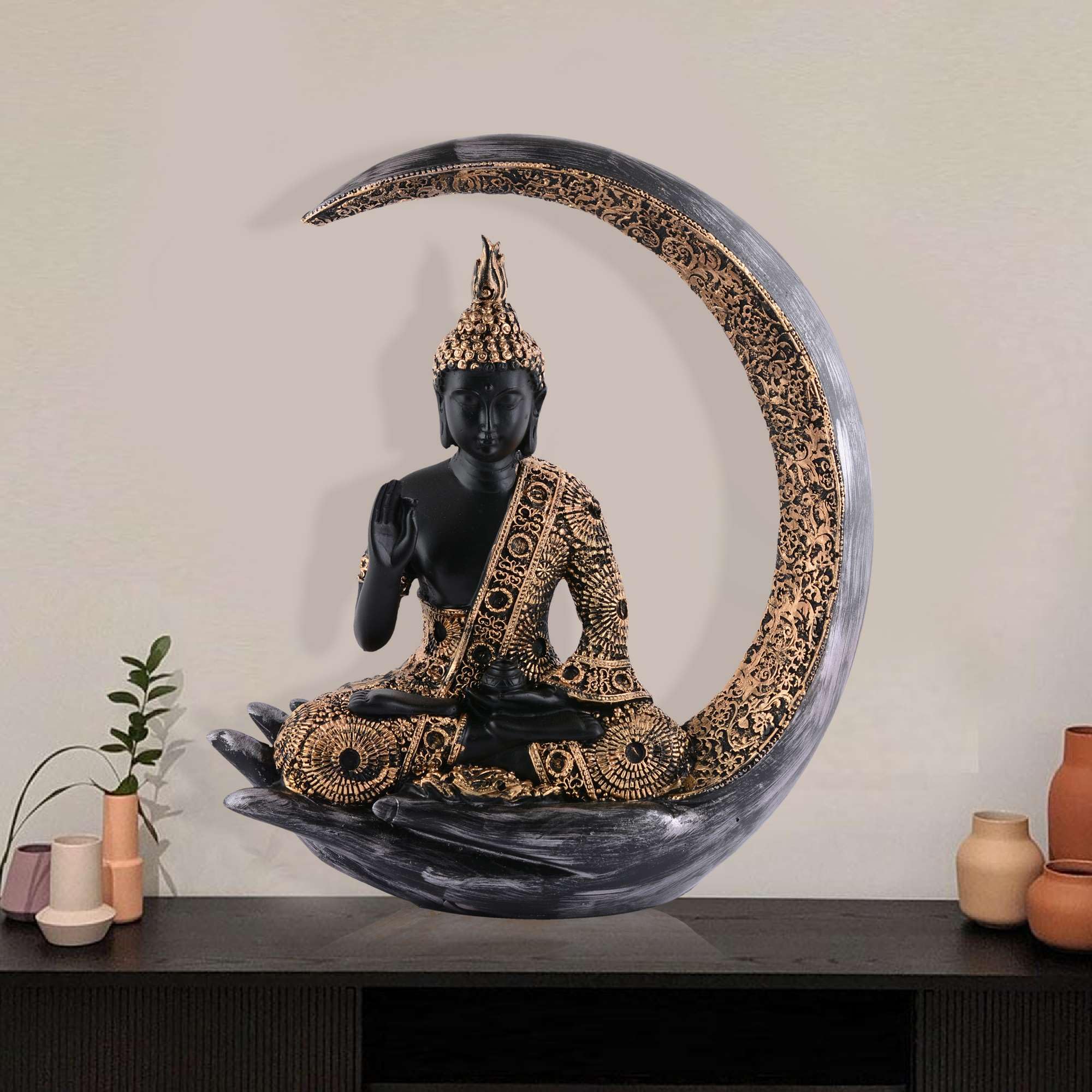 LYF GROW Gautam Buddha Statue Showpiece Idol Figurine for Feng Sui, Vastu, Home Decor, Office, Diwali, Gifting, Living Room, Bedroom, Study Table -20