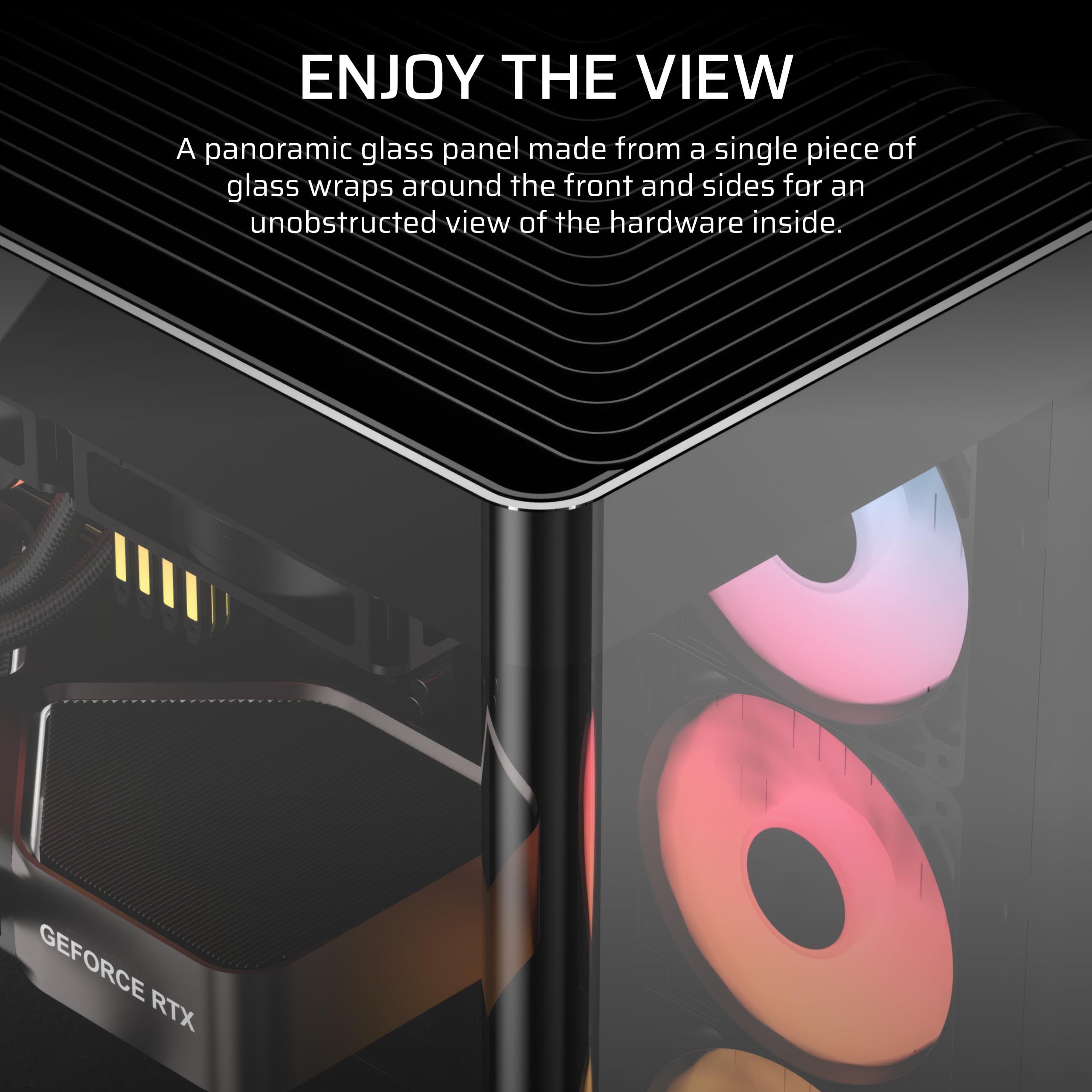Corsair CORSAIR FRAME 4500X RS-R ARGB Panoramic Glass Mid-Tower PC Case β InfiniRail Mounting System, Fits Dual 360mm Radiators, GPU Anti-Sag, 3x RS120R Fans Included β Black in use
