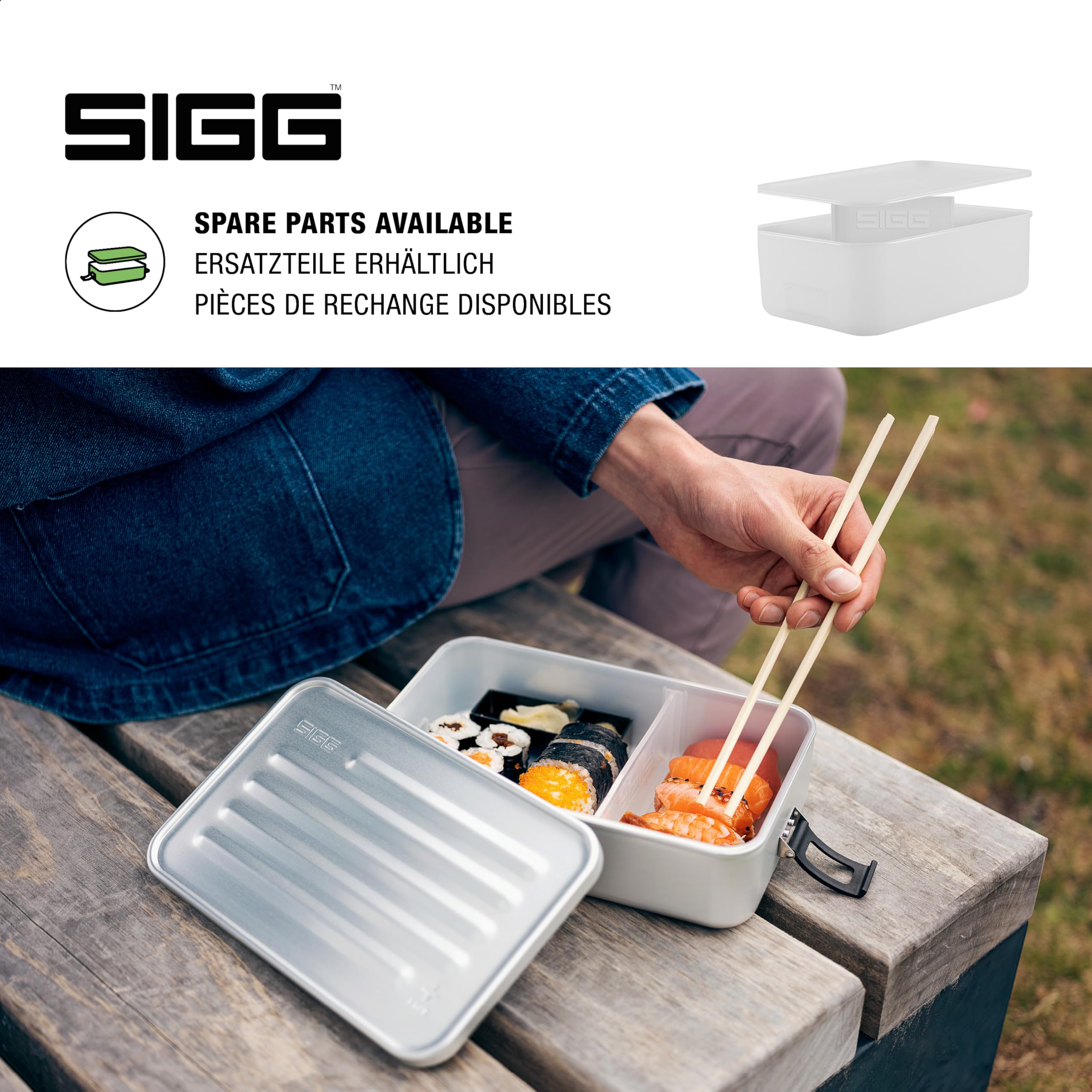 SIGG - Alu Lunchbox Plus - Brotdose Mit Unterteilung - Preisgekrönt - Spülmaschinenfest & Mikrowellengeeignet - Absolut Dicht - Federleicht - S, L