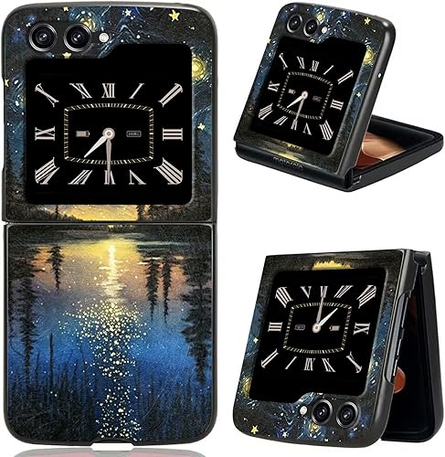 Rossy Funda para teléfono Samsung Galaxy Z Flip 5 5G para Samsung Z Flip 5 5G (2023) con diseño elegante de noche estrellada para mujeres y hombres,