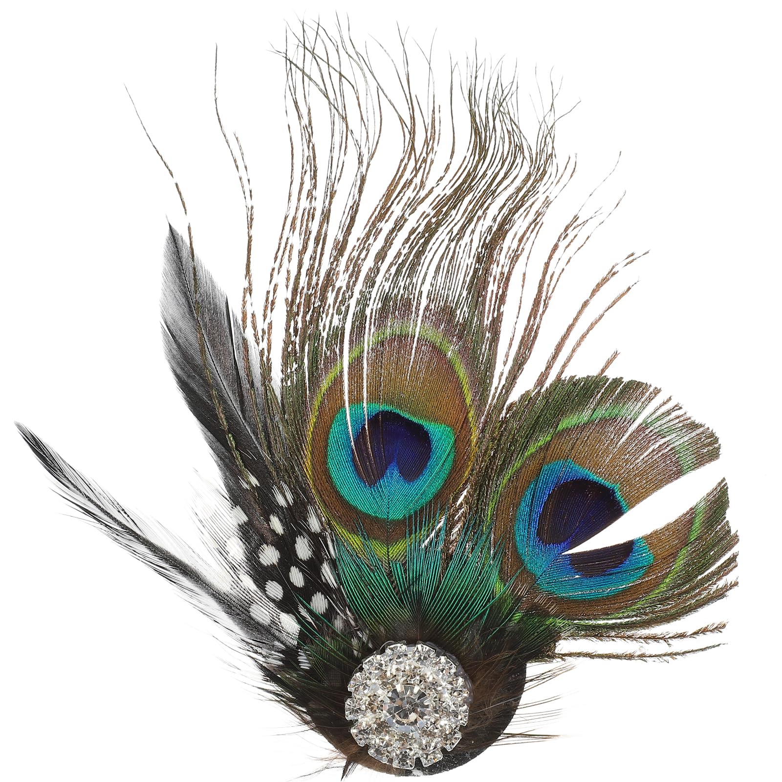 Peacock Fascinator Clip 1920S Decoration Womens Bohemian Pea