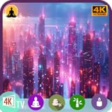 SF都市景観：4KサイバーパンクドリームスTV