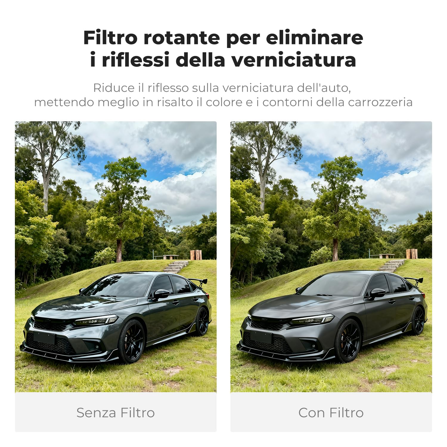 K&F CONCEPT 67mm Kit Filtri CPL per Telefono Obiettivo, Press-Type, Filtro Polarizzatore Compatibile con iPhone 17/16/15/14/13/12, 16/15/14/13/12 Pro e Pro Max, Samsung
