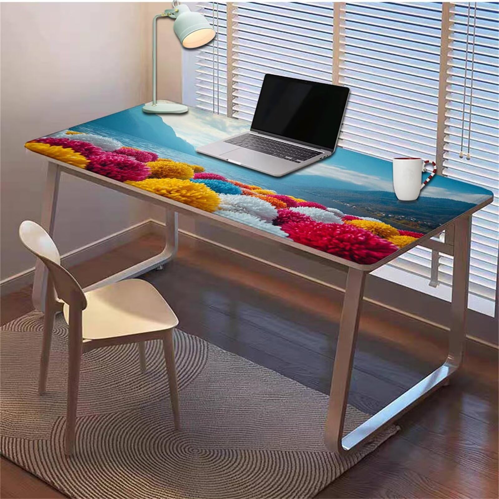 Gamingowa podkładka pod mysz 1200 x 600 x 3 mm, XXL, wodoszczelna, odporna na ścieranie, z przyszytymi krawędziami, niebieska, podkładka na biurko, poprawia prędkość i precyzję pod laptopa, komputer