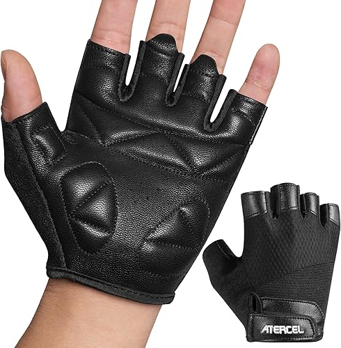 ATERCEL Guantes de entrenamiento de cuero de alta calidad, ideales para hombres y mujeres, adecuados para levantamiento de pesas, gimnasio, ciclismo