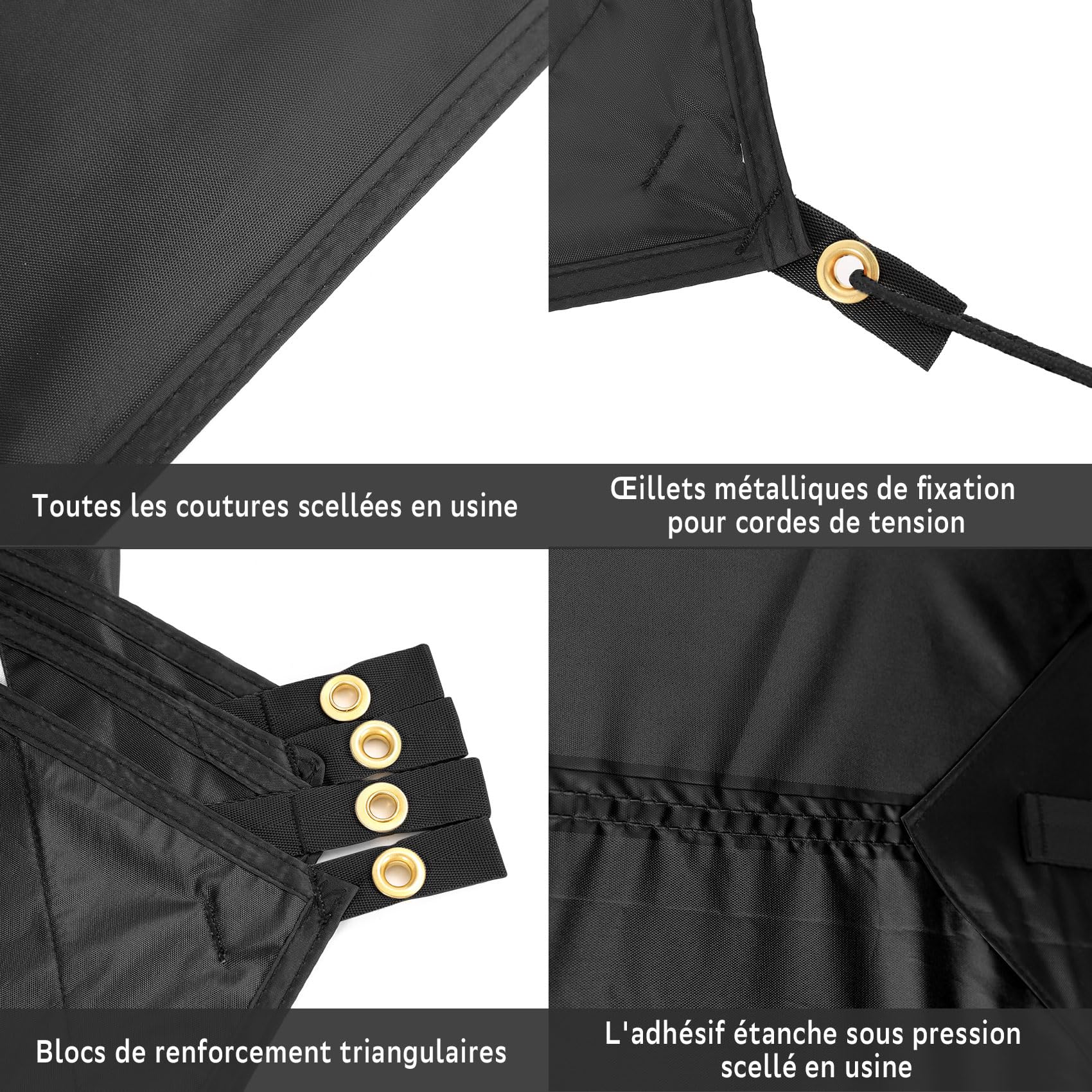 Clostnature Bâche de Camping Imperméable – 293 x 305 CM Bâche de Tente Anti-Pluie, Bâche de Hamac Robuste, Auvent de Camping Léger pour Extérieur, Randonnée, Pare-Soleil, Pluie, Neige