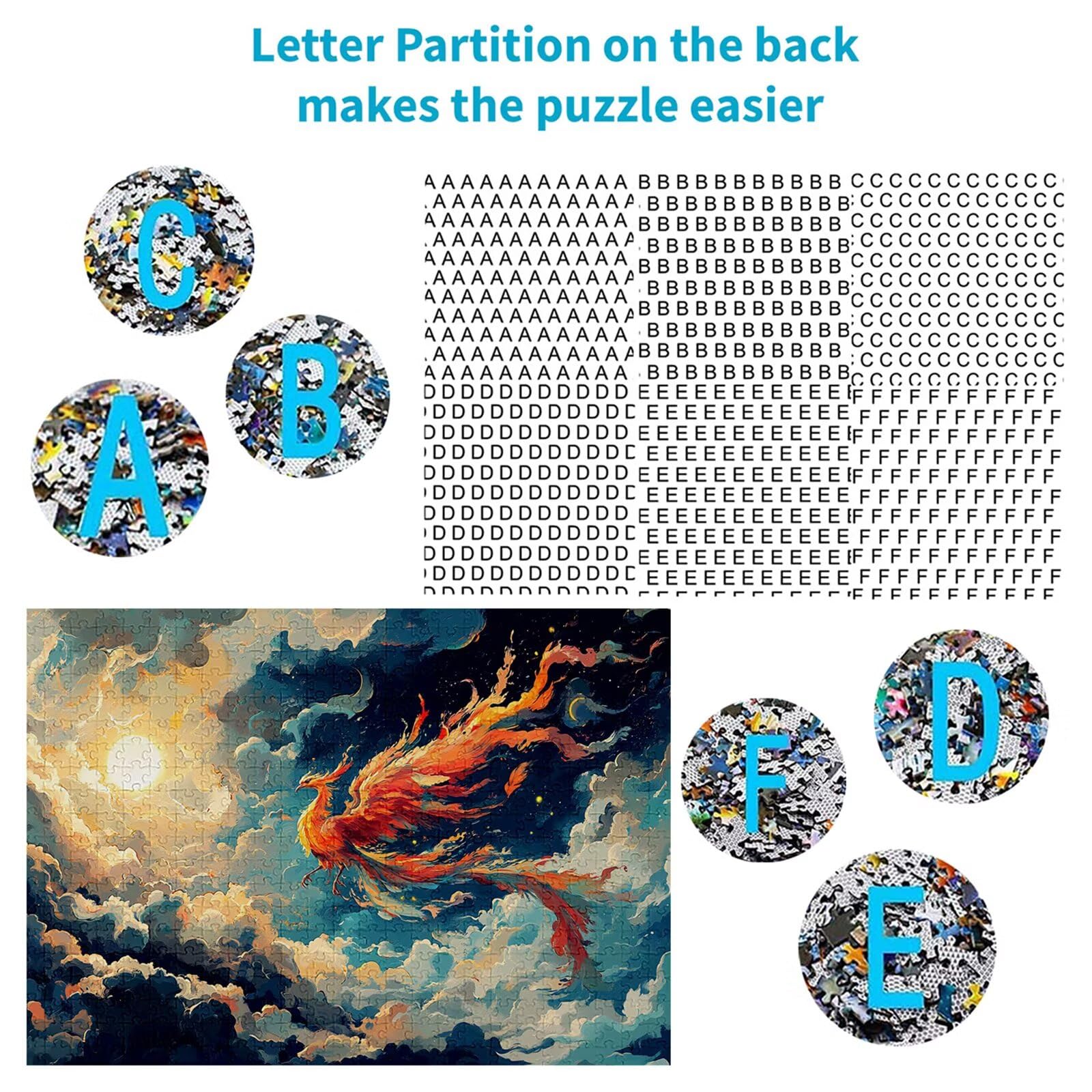 Puzzle 3000 elementów Feniks puzzle dla dorosłych ptak 122 x 81 cm unikalne rzemiosło klasyczne 3D drewniana układanka do rodzinnych gier aktywnych, układanka zrób to sam do dekoracji ścian domu