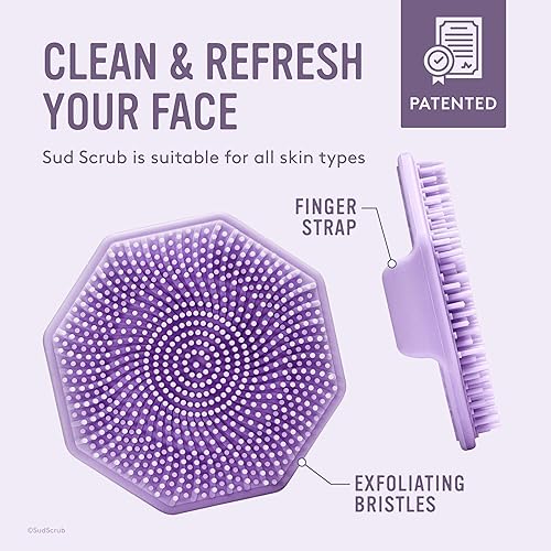 Vista 4 de Sud Scrub® Antimicrobial Silicone Face Scrubber, 1 Pack, Gentle Face Exfoliator for Sensitive Skin, Eco Friendly Facial Cleansing Brush, Exfoliating