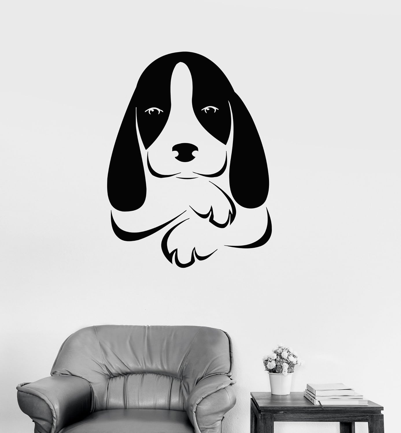 Large Vinyl Decal Puppy Dog Pet Animal Children Room Nursery Wall Stickers (ig154) Gold Metallic