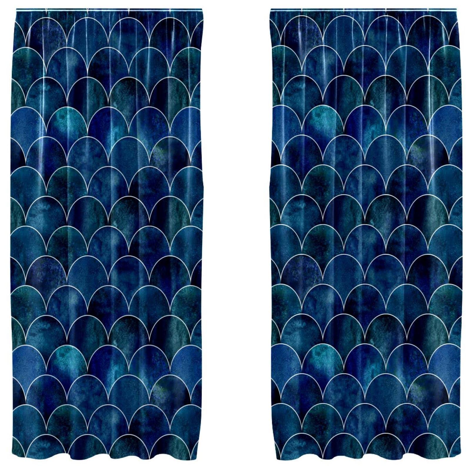 Rideaux occultants bleu foncé pour bloquer la lumière du jour 140x213cm