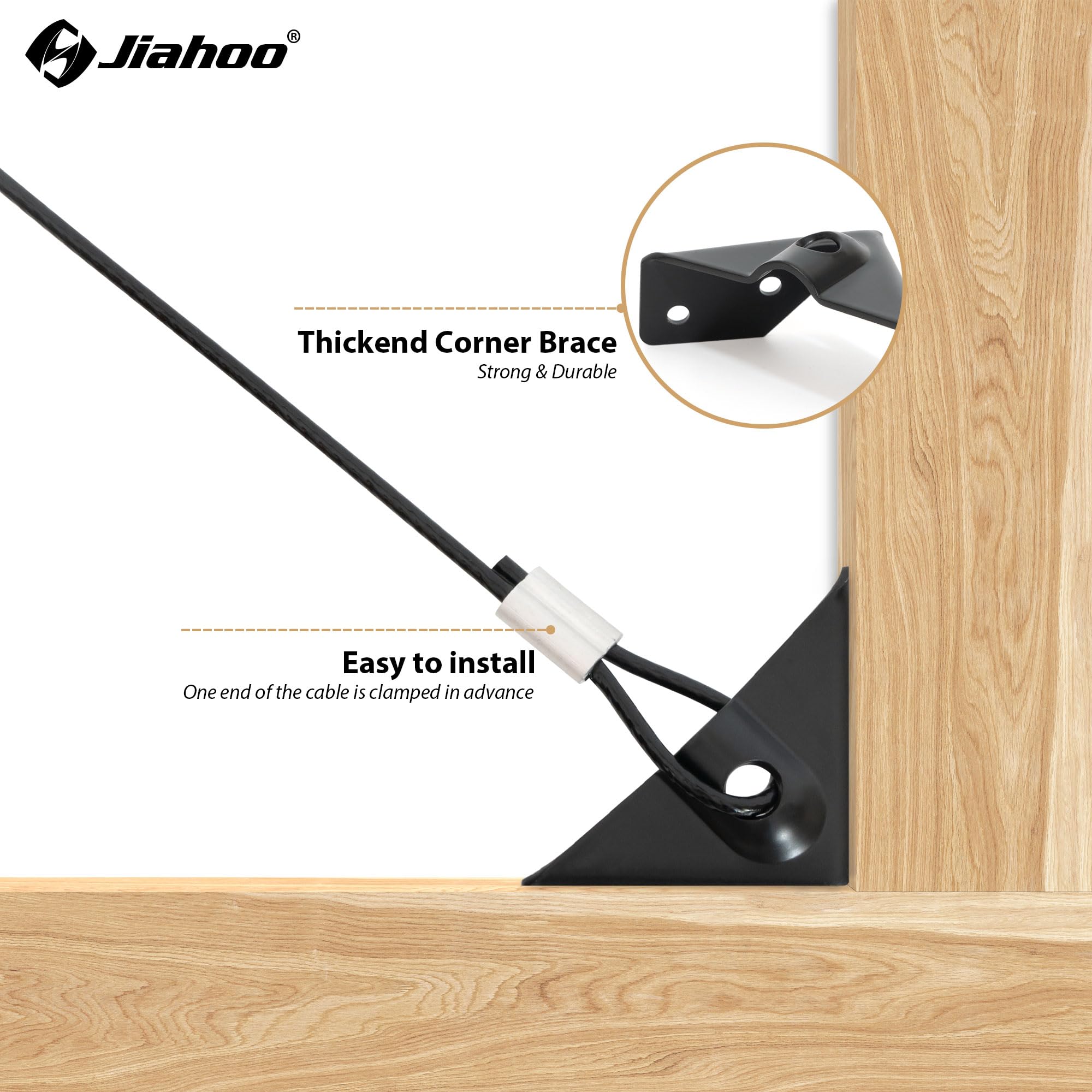 TIBEGOLD Anti Sag Gate Kit For Wooden Fence, Black Anti-Sagging Gate Support Cable Kit Hardware, Gate Sag Frame Kit Hardware No Sag Gate Kit Hardware, Wood Gate Repair Kit For Outdoor