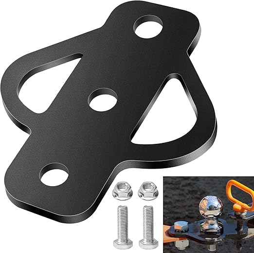 3-Way Trailer Hitch Adapter Steel Hitch Mount with Bolt for ATV Lawn Mower/Golf Cart/Flat Towing Tow Ball Mount, w/3/4 Shaft, 5/8" Trailer Ball Pin, Can Support Up to 3000 Lbs Pulling Strength