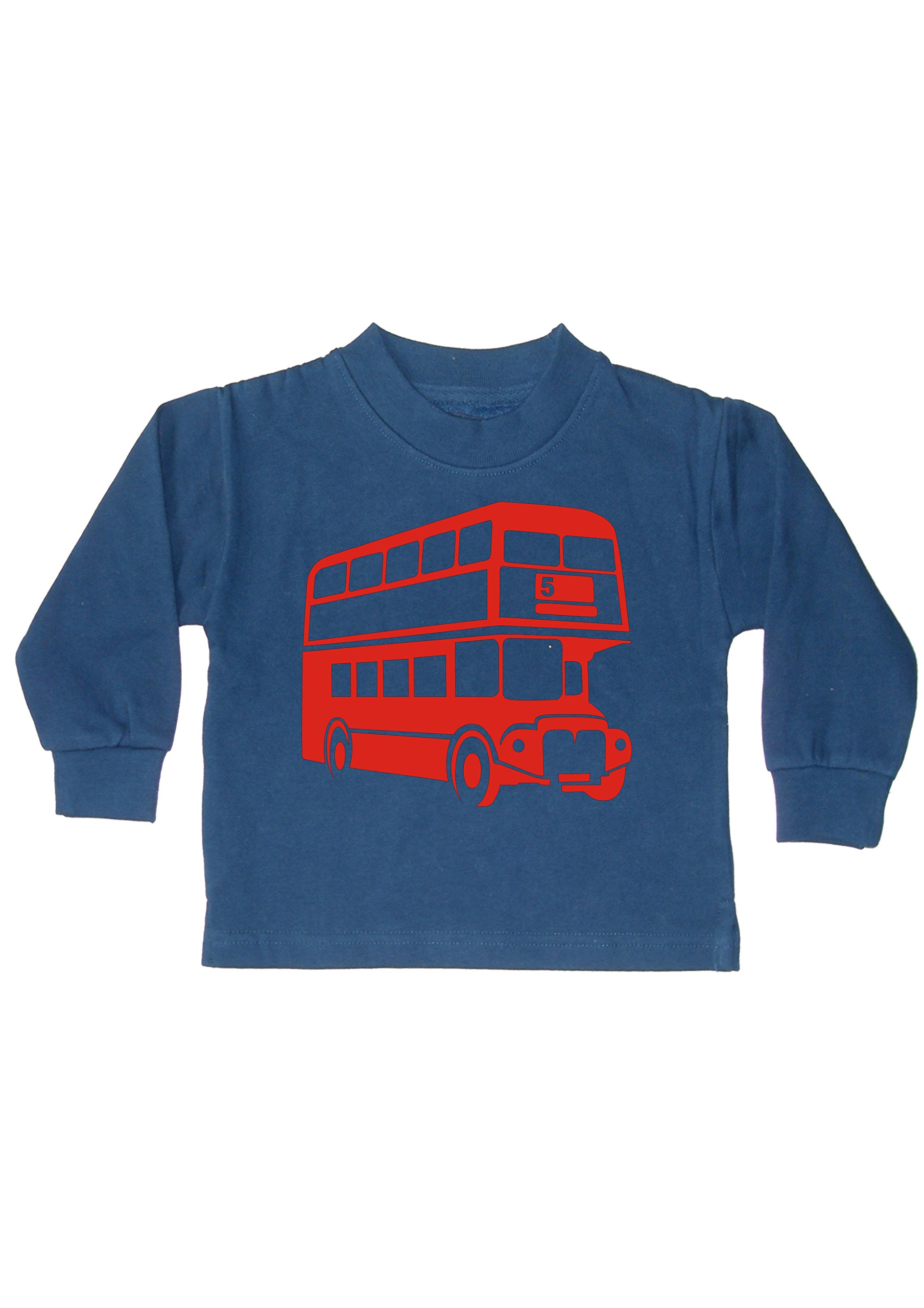 Edward Sinclair | 3-4 Years | London Bus Design2 | Navy Boys Sweatshirt | red Print