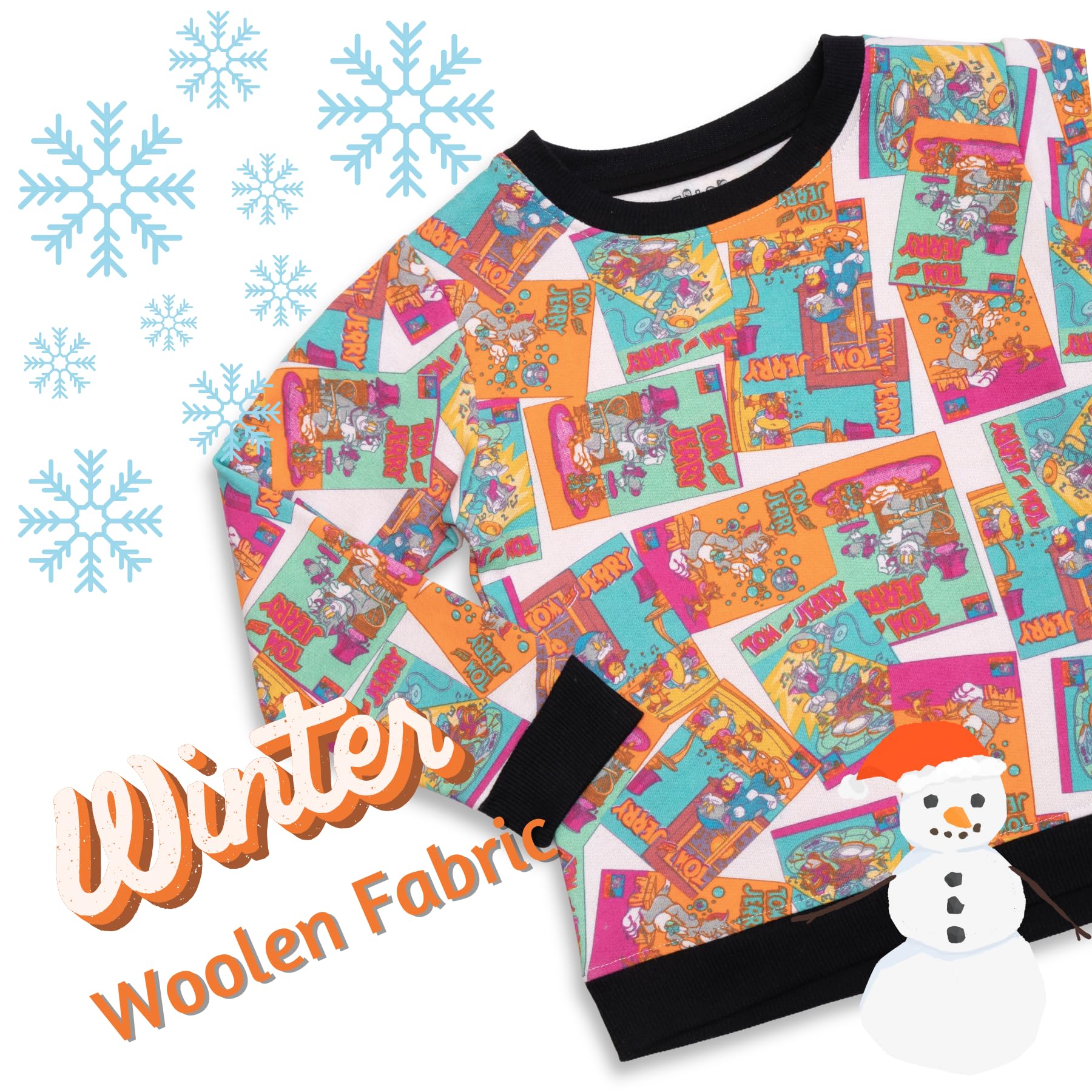 TuddyBuddy Boys & Girls Long Sleeves Sweatshirt (Cartoons AOP, 9 Months-12 Months, Off White) 2