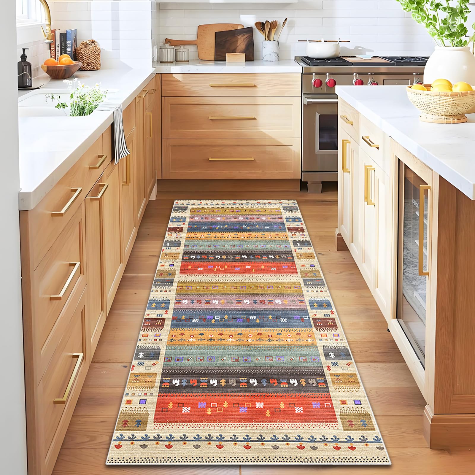 Qemgrste XX-00745 Carpet Runners For Hallways 60 X 260 Cm Heavy Duty Entrance Mat Washable Kitchen Rug Runners Absorbent Doormat Hall Runner Narrow Rugs For Hallways Kitchen Laundry Room