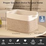 OIAHOMY 3 Pack Storage Basket for Organizing, 15''X10''X9'' Storage Bins,Woven Basket with Handles (Brown Variegated)