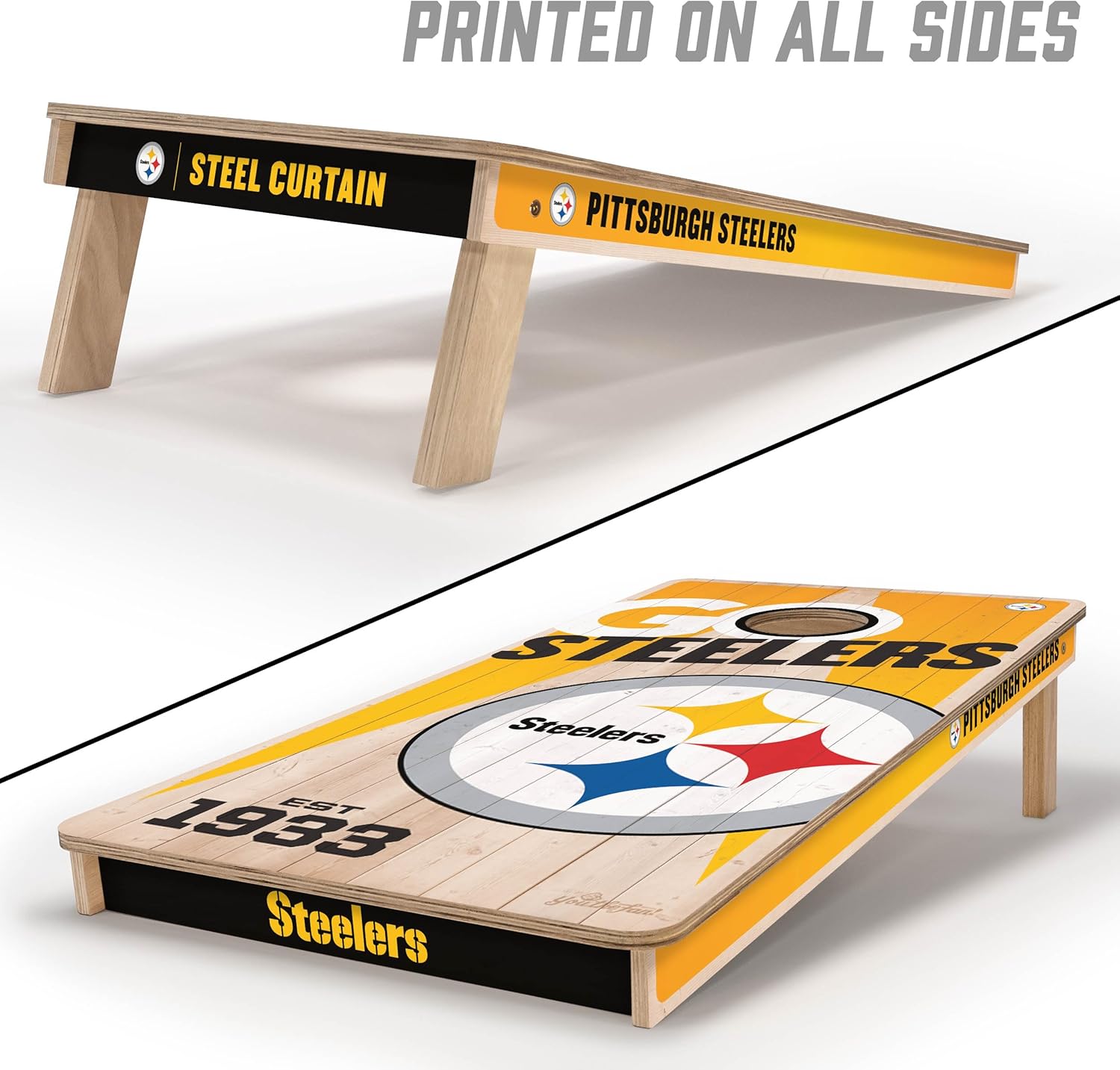 YouTheFan NFL 2’ x 4’ Professional Wood Cornhole Game with Logo Bags
