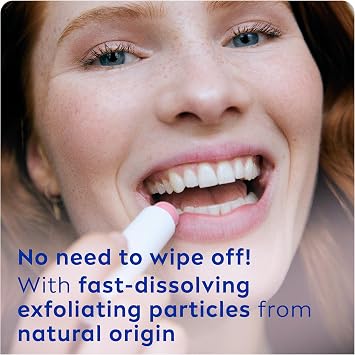 NIVEA 2in1 Caring Lip Scrub (4.8g), Lip Balm with Rosehip Oil and Vitamin E, Gently Exfoliates for Super Soft Lips, Intensive Lip Care, No Need to Wipe Off
