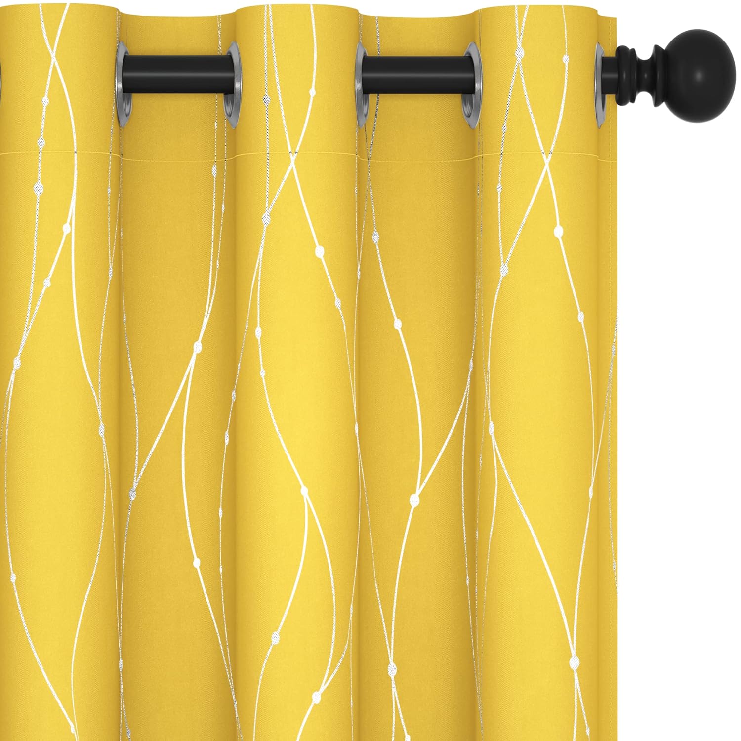 Buy Deconovo Blackout Yellow Curtains and Drapes, Sunlight Blocking