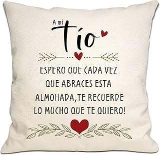 Regalo de Tío para Sobrina o Sobrino - Funda de Cojín con Mensaje 'Espero Que Cada Vez Que Abraces Este Cojín Te Recuerde ...