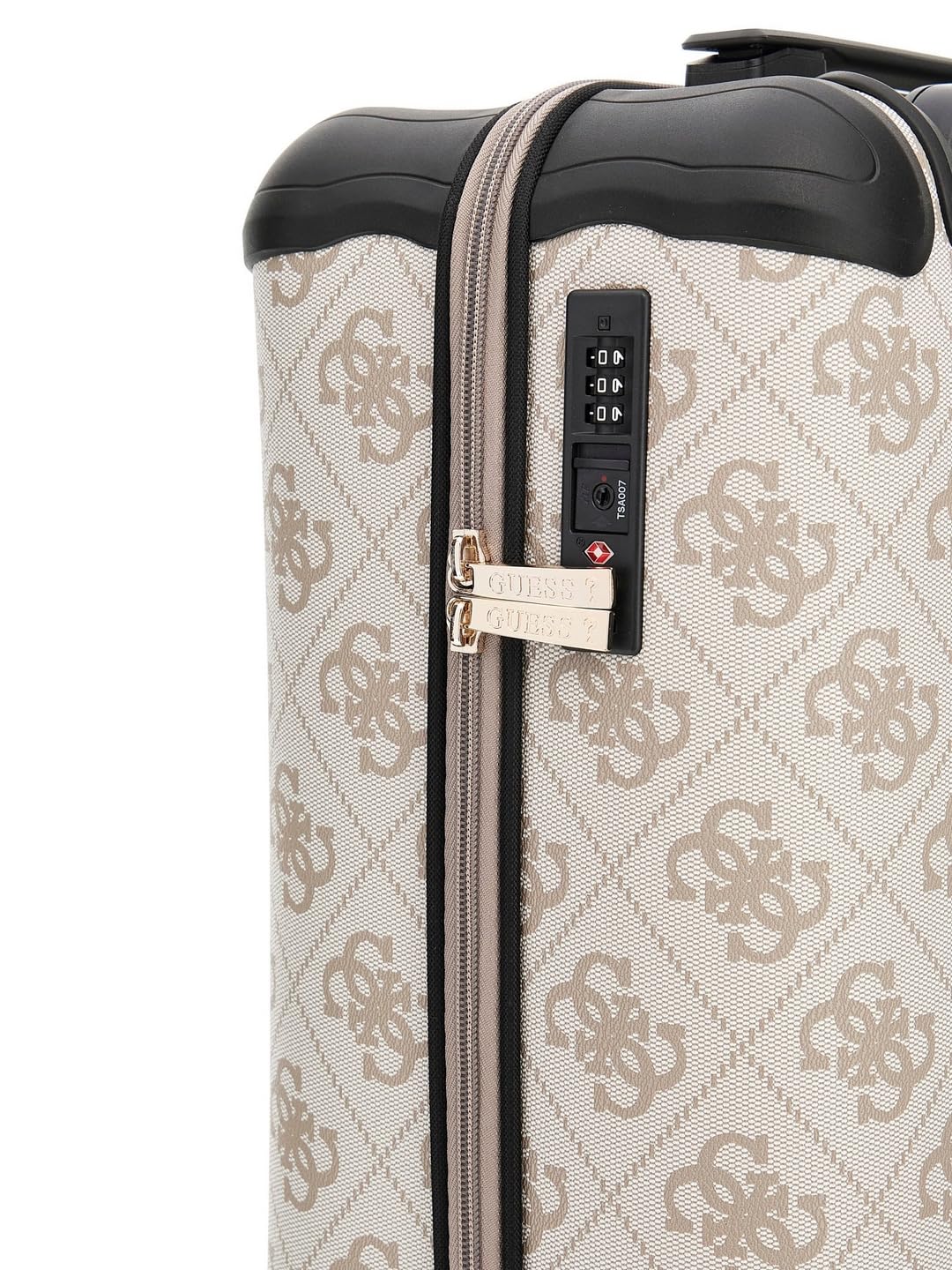 GUESS Walizka na kółkach, monogram, beżowo-czarny, 4 kółka obrotowe, beż, Cabina, Elegancki