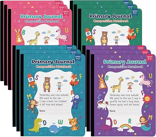 Diario primario para grados K-2, cuaderno de composición primaria k-2, diario de escritura primaria, 100 hojas200 páginas 9.75 x 7.5 pulgadas, disponible en Yaxa Colombia