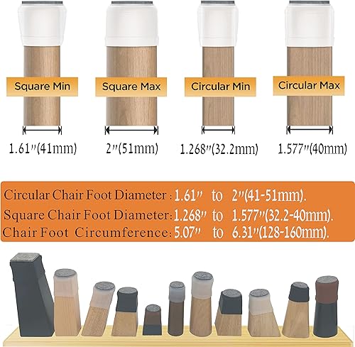 Miniatura 83 de 24 protectores de patas de silla para suelos de madera dura, almohadillas de fieltro de silicona para muebles, fundas de patas de mesa de movimiento