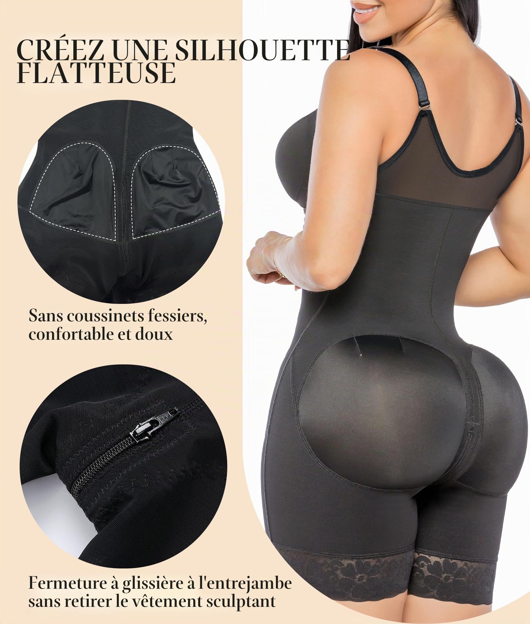 YIANNA Body Sculptant Femme Gaine Ventre Plat Amincissante Combinaison Gainant Post Partum Invisible Fajas Colombianas