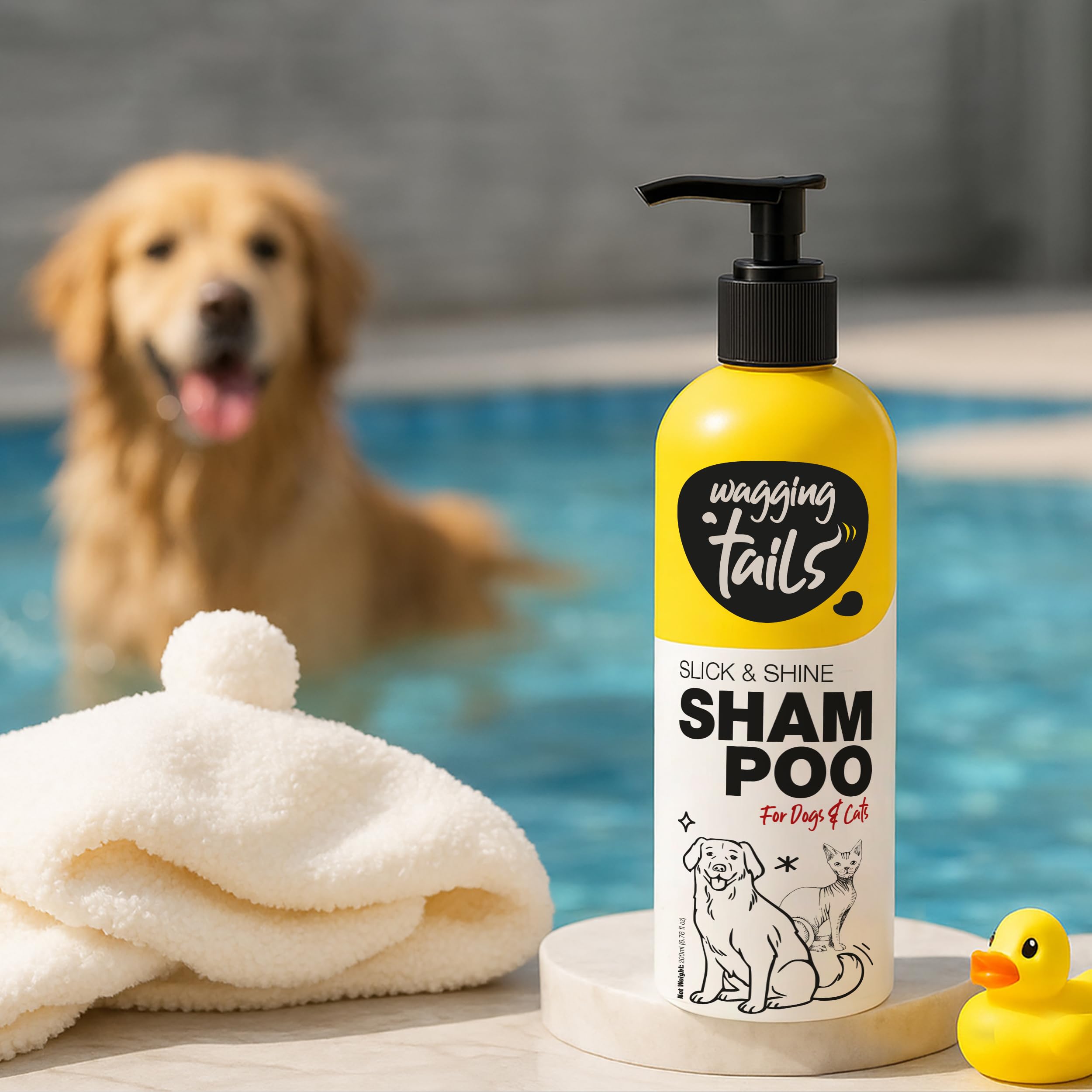Wagging Tails Slick & Shine 5-in-1 Pet Shampoo - 200ml | Deodorize & Moisturise Furr | Remove Dirt & Help Repair Damaged Hair | Anti-Itching & Anti-Dandruff Deep Cleanser | For Dog & Cat of All Breeds 4
