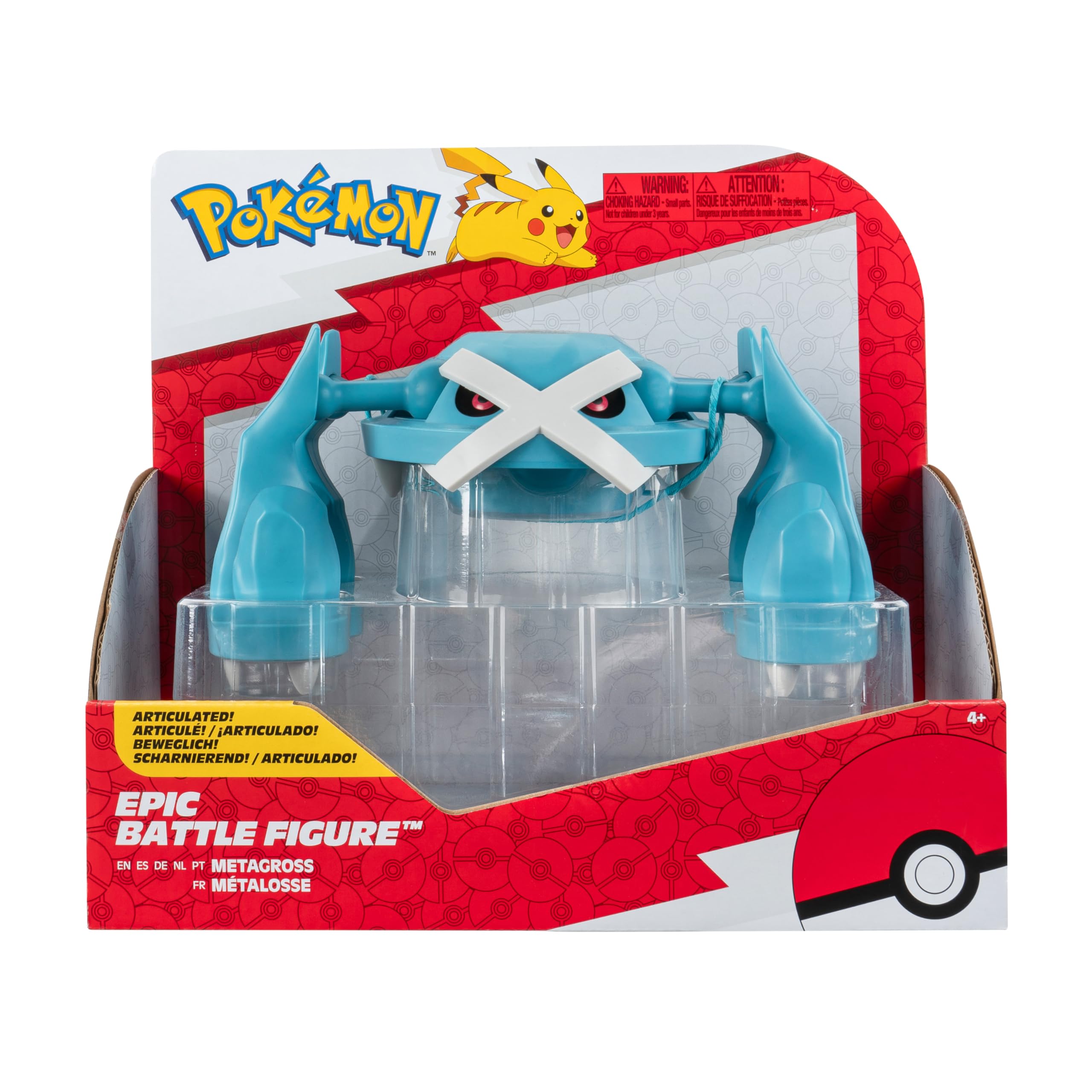 Pokémon Epic Battle Metagross - Figura Articolata 30 Cm Con Base Trasparente