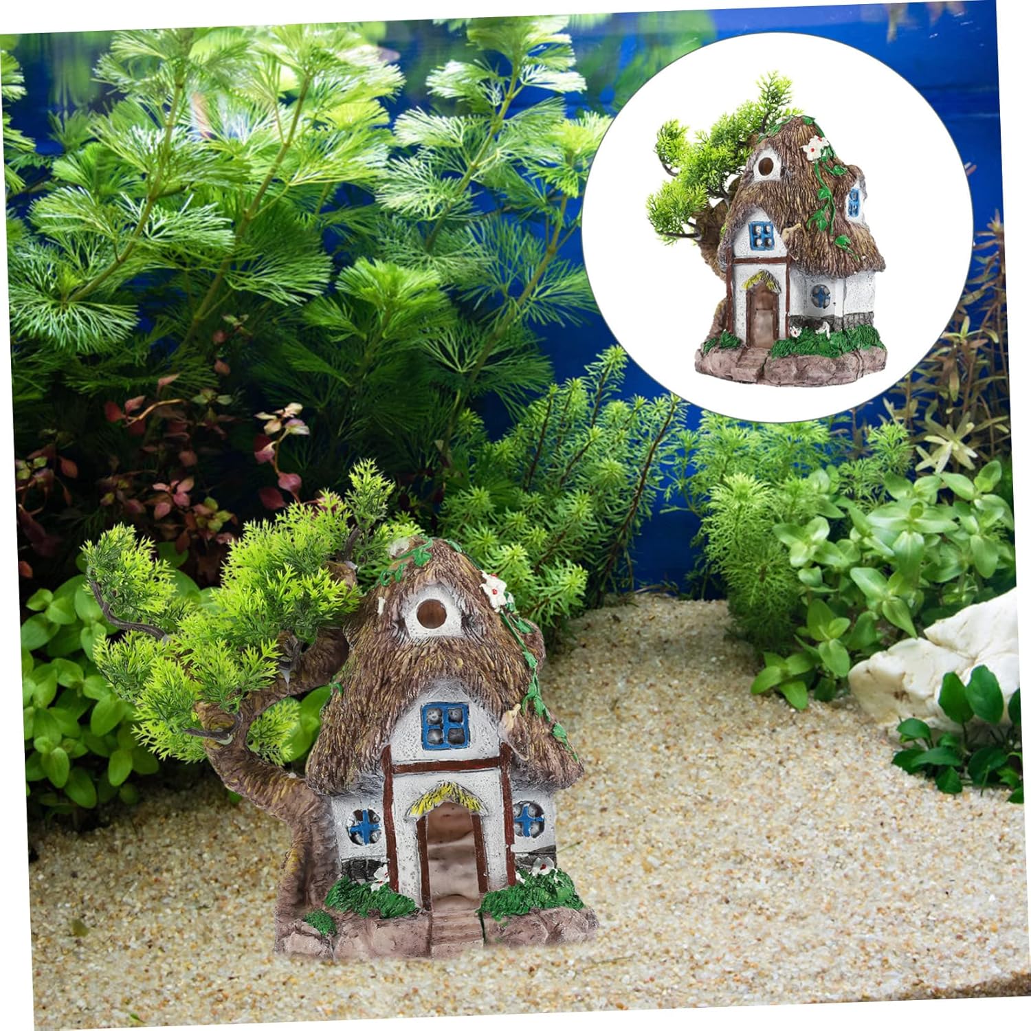 3pcs Fish Tank Landscaping Tree House Terrarium Decorations Shrimp Underwater Tree House Fish Tank Hideout Cave Aquarium Hideaway Fish Hideout Reptisoil Hollow