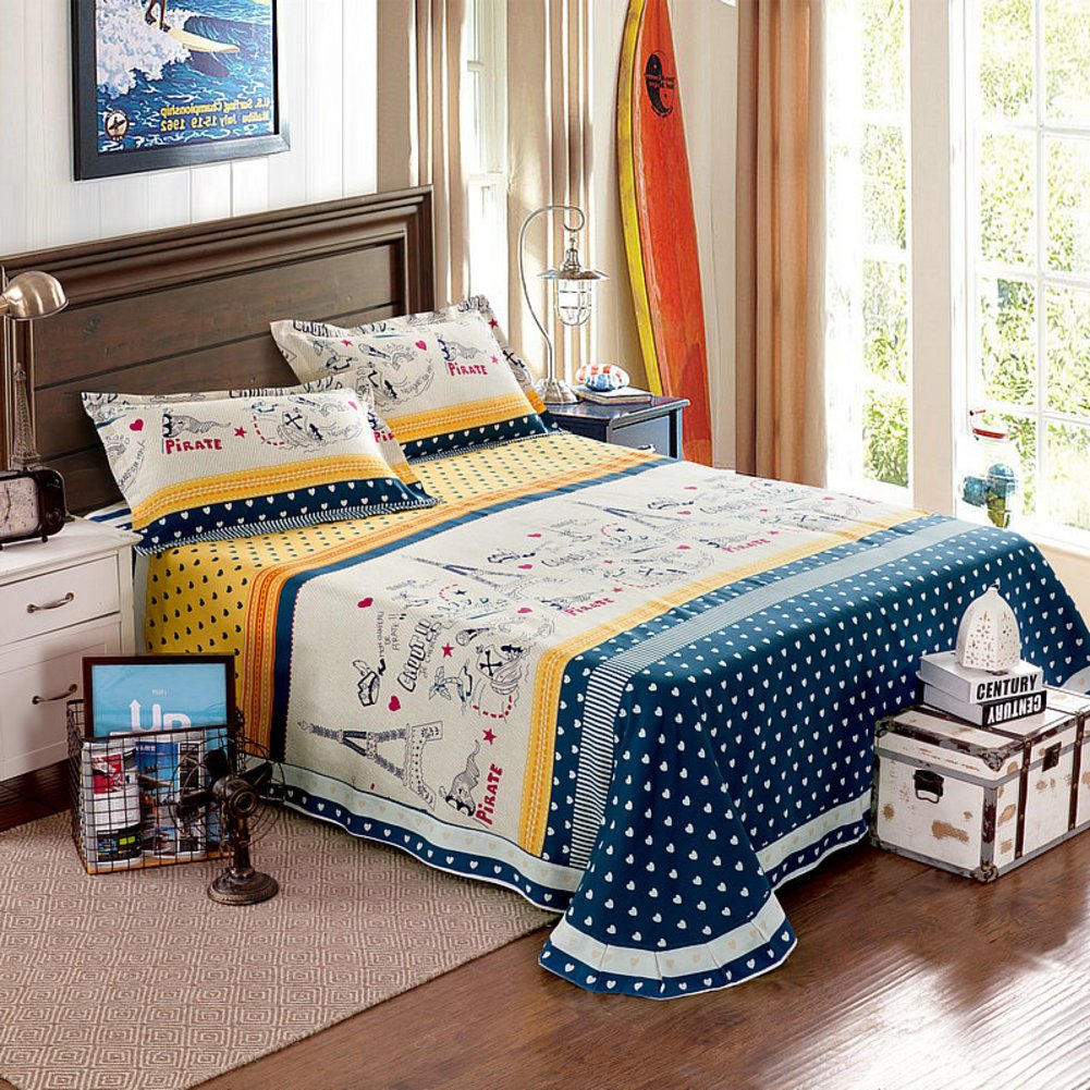 Drap en coton rembourré 180x240cm isolant et moelleux pour le lit